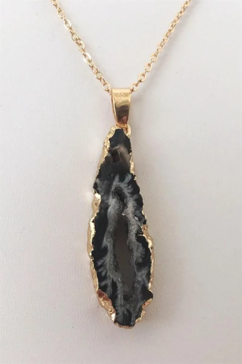 Stunning Natural Geode Stone Pendant - Final Sale