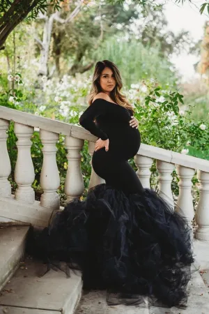 Stunning Off-Shoulder Maternity Gown