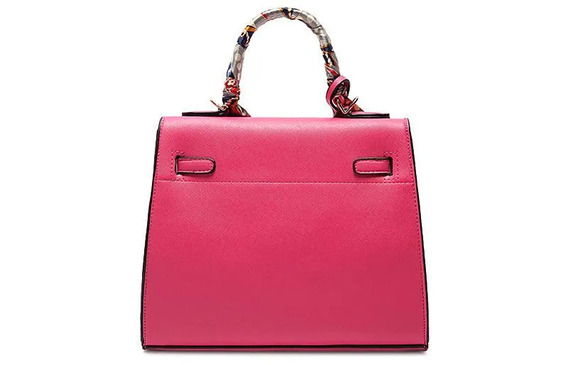 Stunning Padlock Birkin Inspired With Scarf - Light Pink