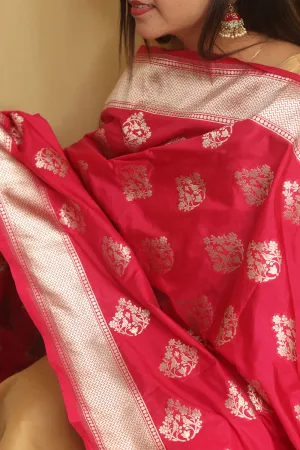 Stunning Pink Banarasi Silk Dupatta - Perfect Accessory