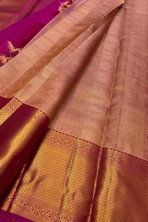 Stunning Pink Handloom Kanjeevaram Silk Saree