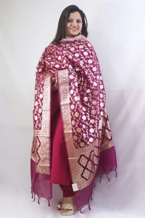 Stunning Purple Banarasi Organza Dupatta - Perfect for Any Occasion!