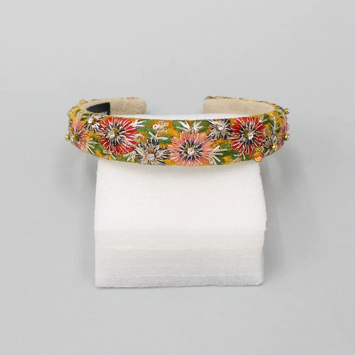 Stunning Thread Embroidered Velvet Hair Band