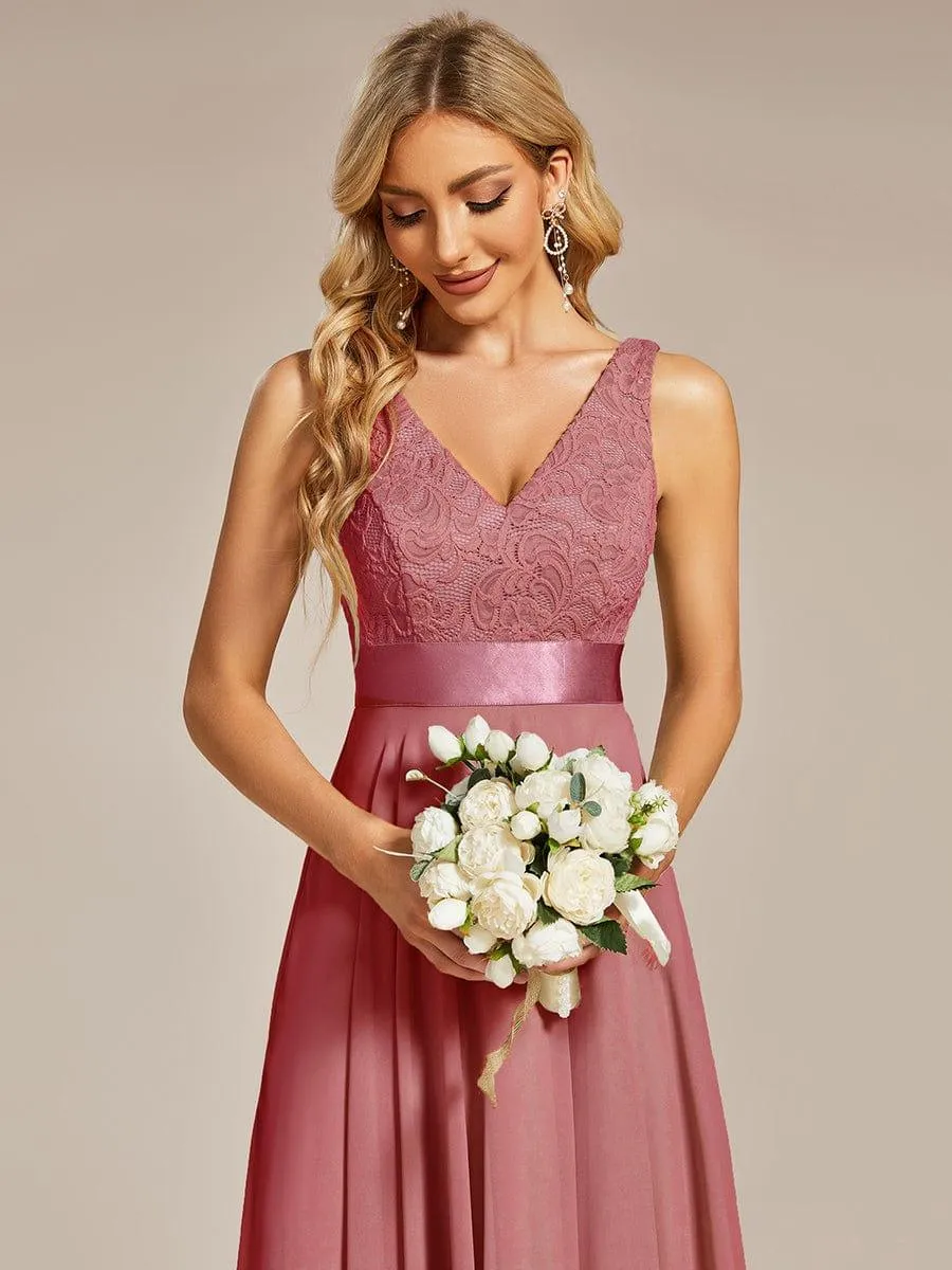 Stunning V Neck Prom Lace Dress for Women