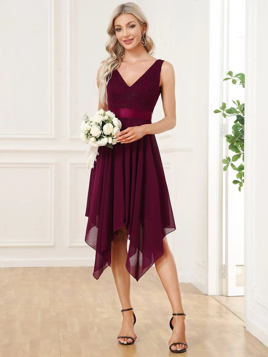 Stunning V Neck Prom Lace Dress for Women