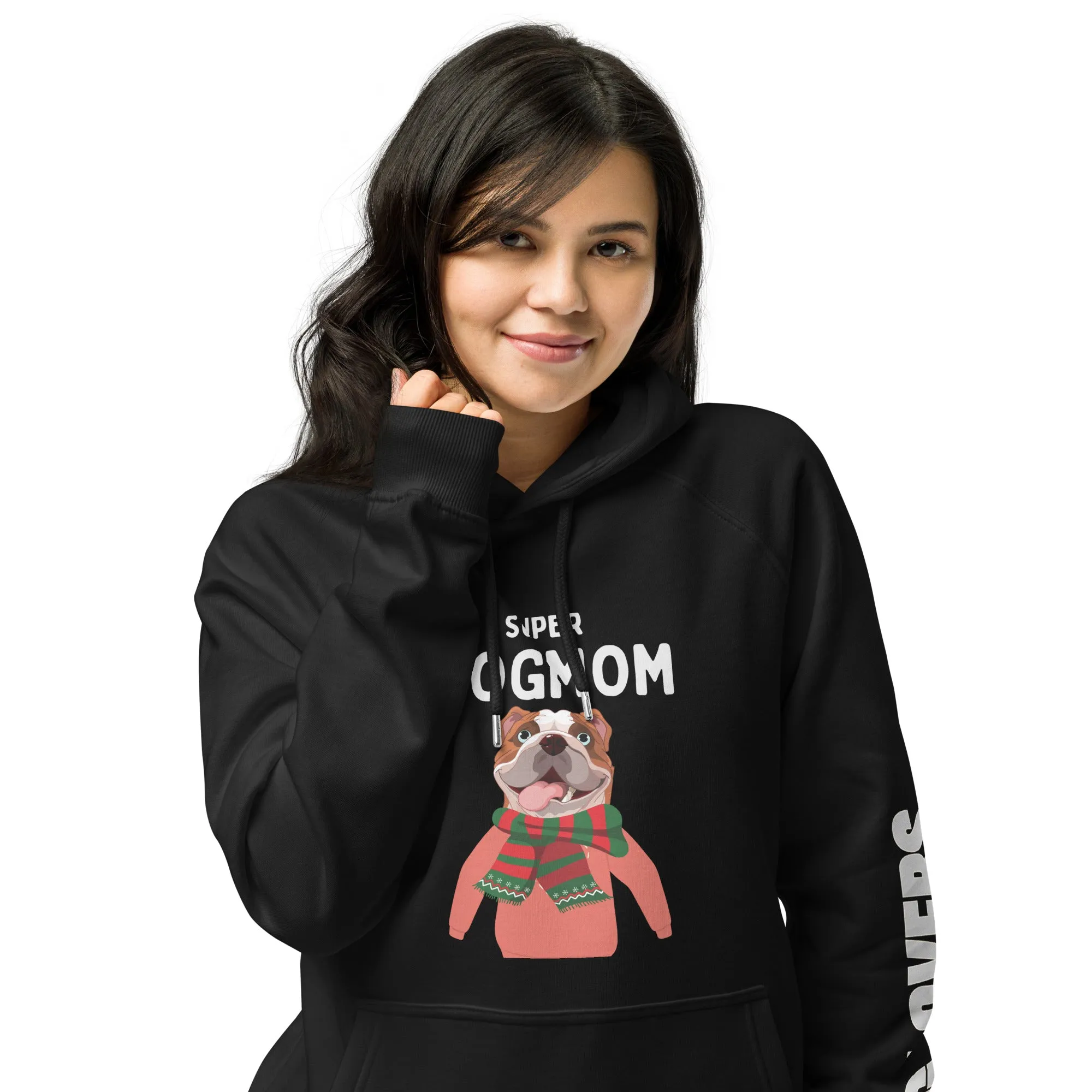 Super Dog Mom, Unisex eco raglan hoodie