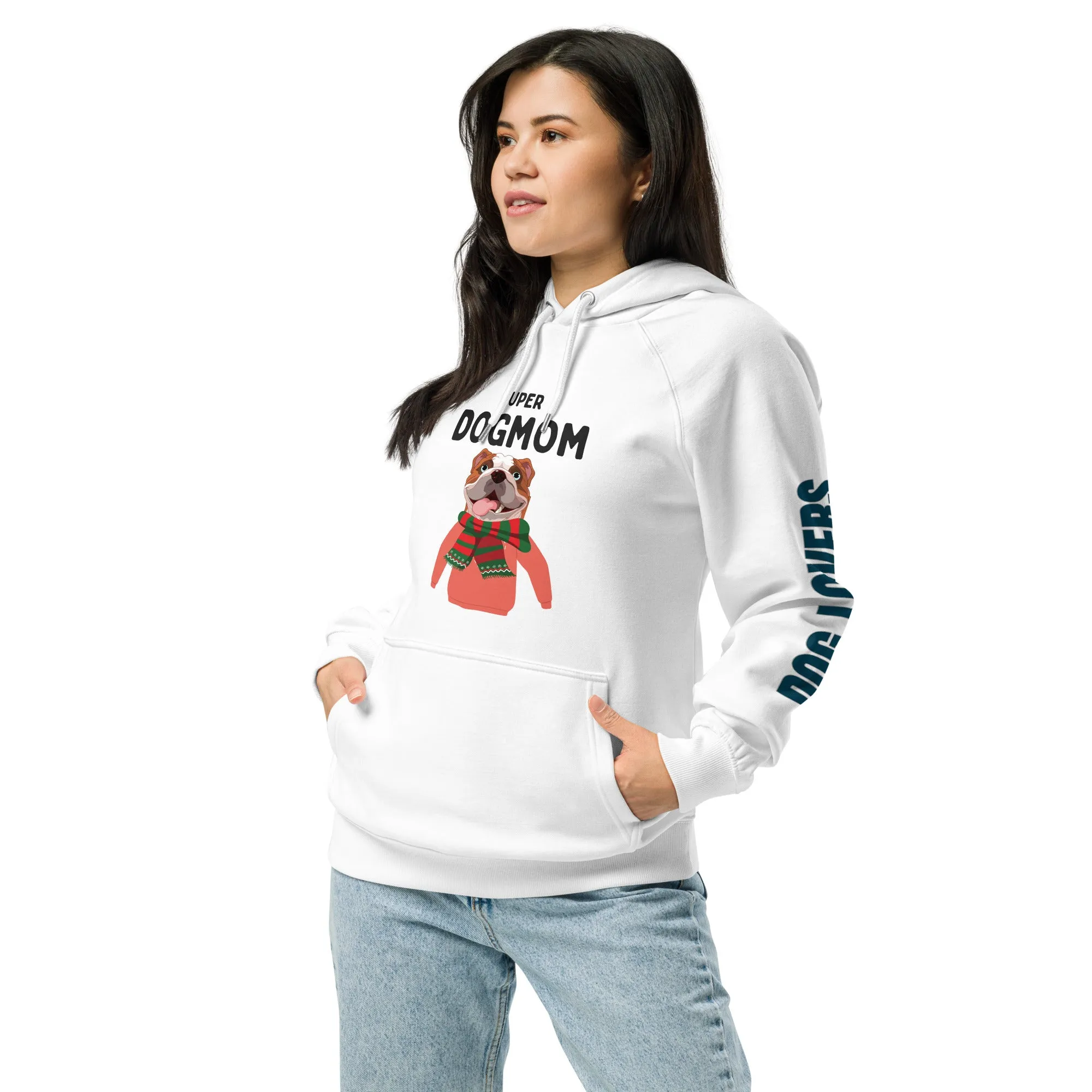 Super Dog Mom, Unisex eco raglan hoodie