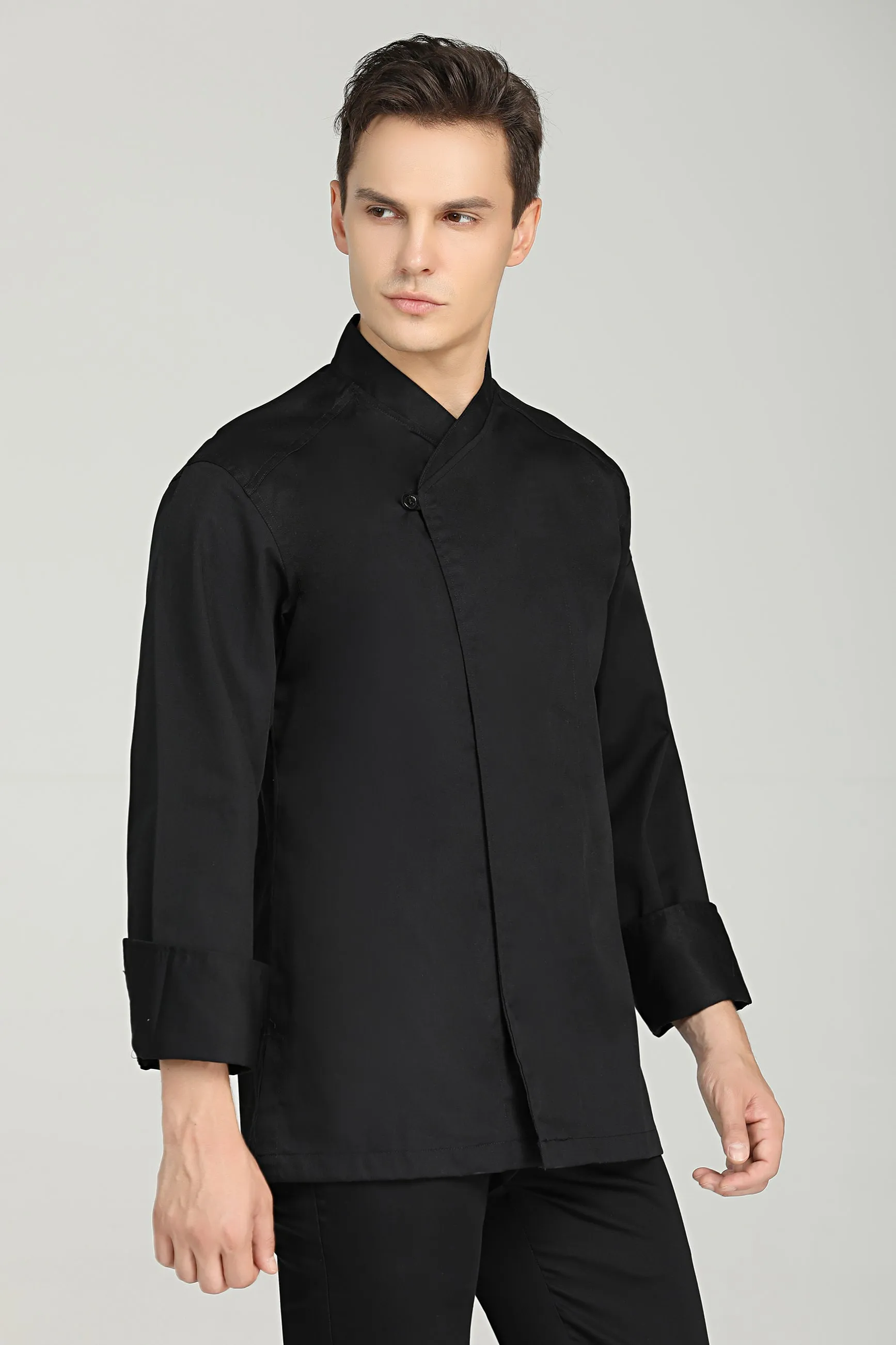 Tarragon Black Chef Jacket, Long Sleeve