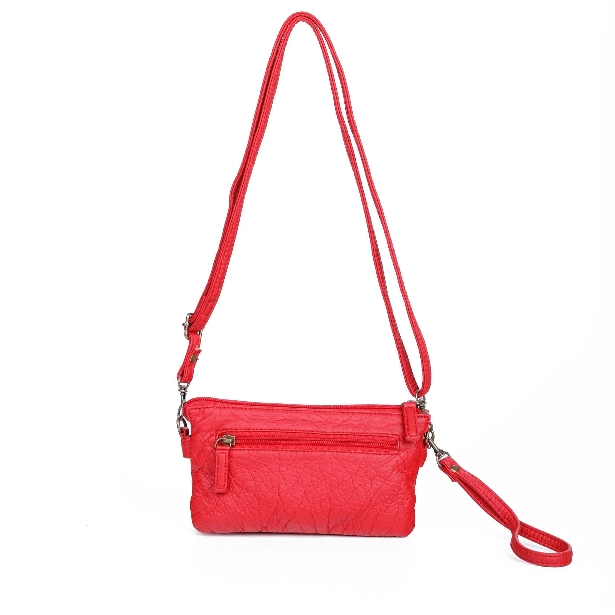 The Anita Three Way Crossbody Wristlet - Red