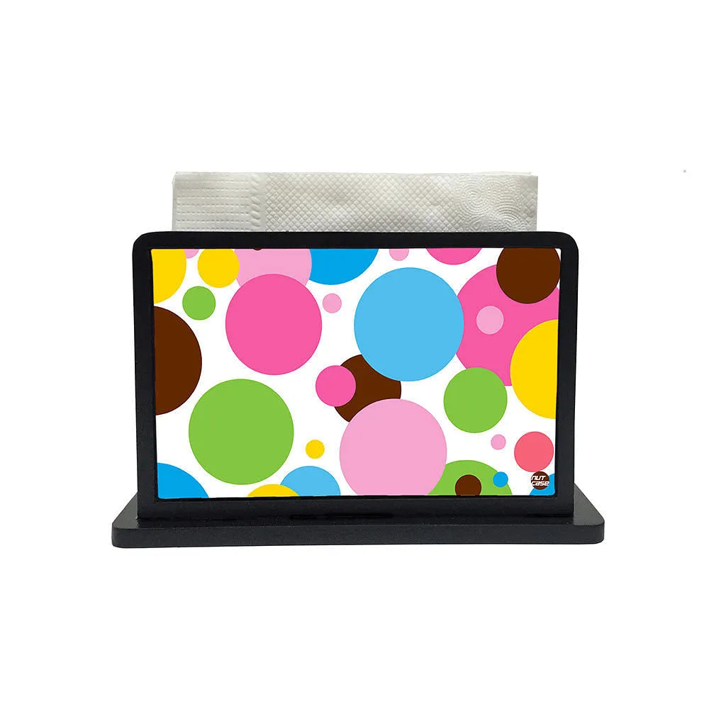 Tissue Holder Paper Napkin Stand - Colorful Circle Pattern