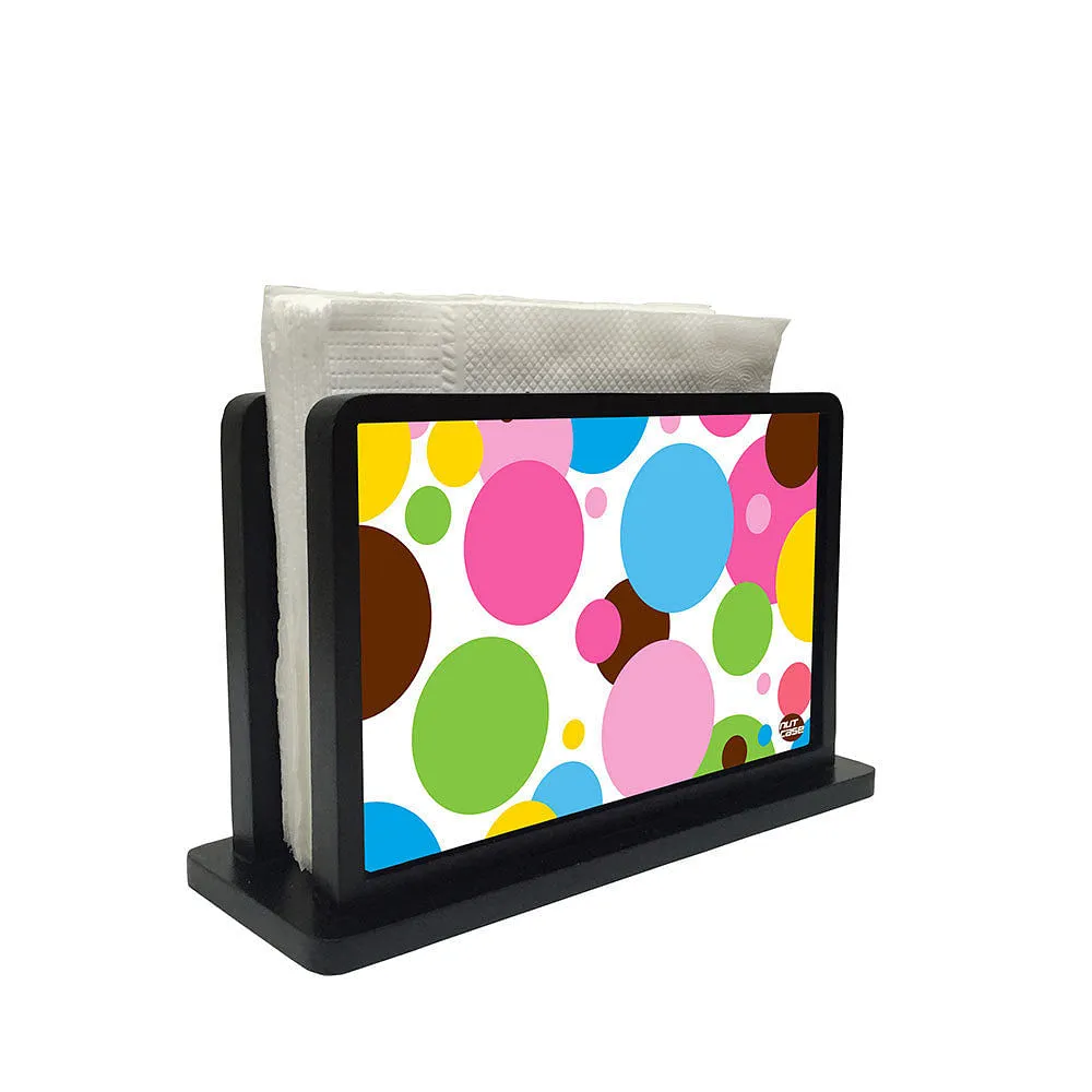 Tissue Holder Paper Napkin Stand - Colorful Circle Pattern