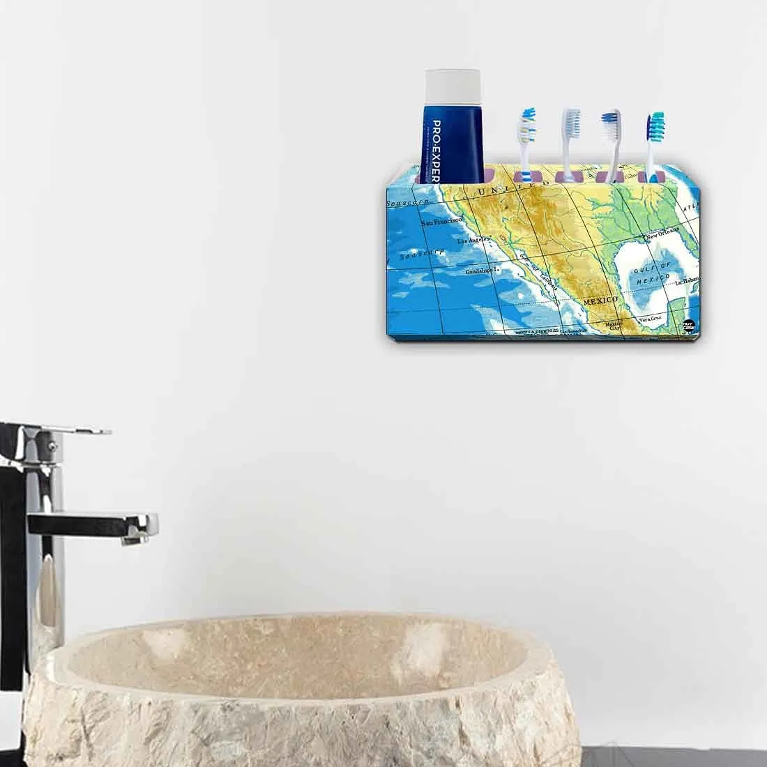 Toothbrush Holder Wall Mounted -Map