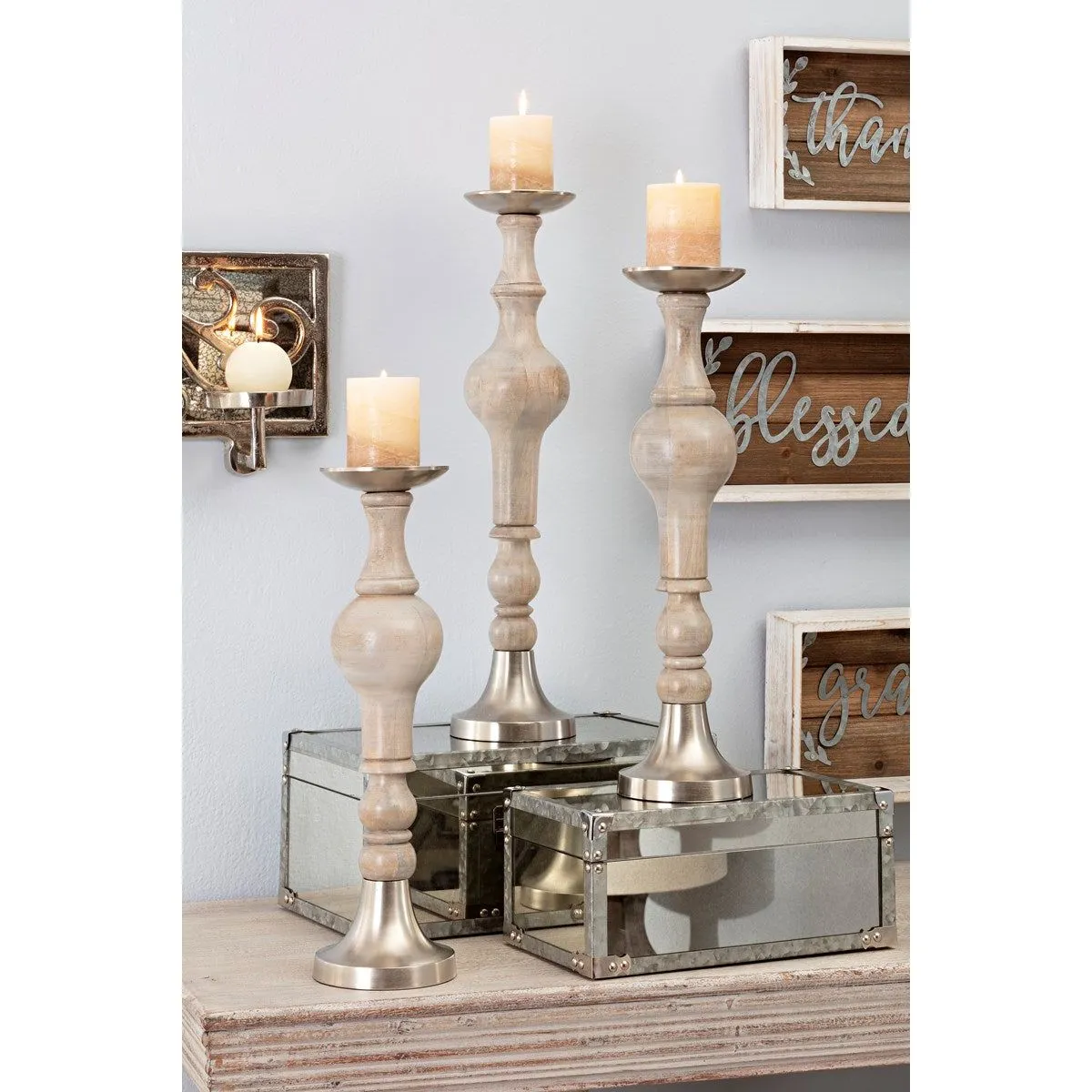 TY NIGHTINGALE CANDLEHOLDERS - SET OF 3