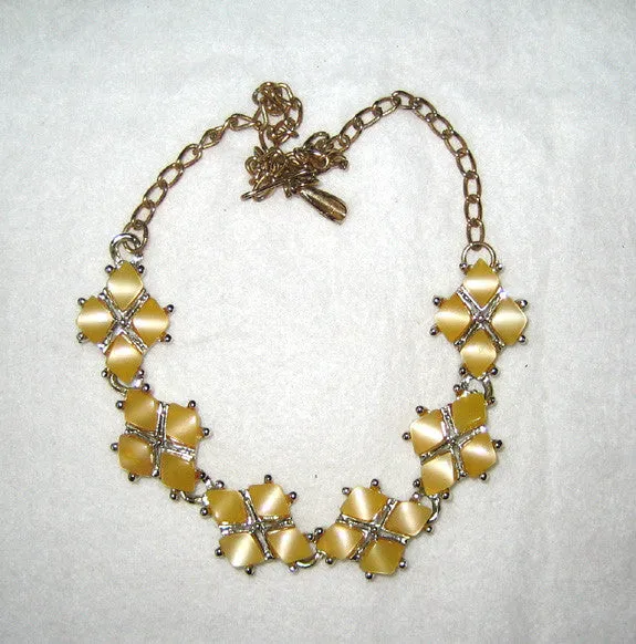 Unsigned Yellow Lucite Choker/Necklace