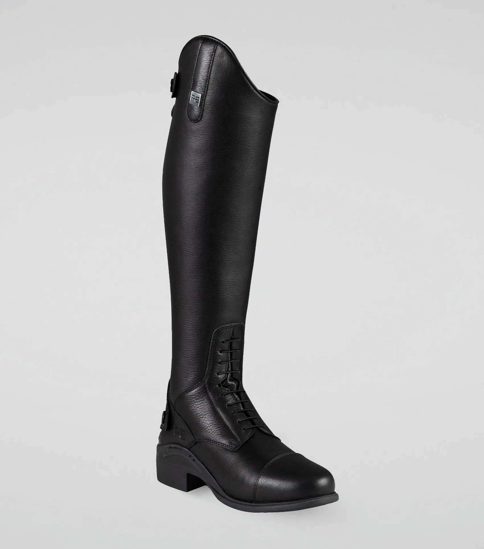 Vallardi Ladies Leather Field Tall Riding Boot Black (Wide Calf)