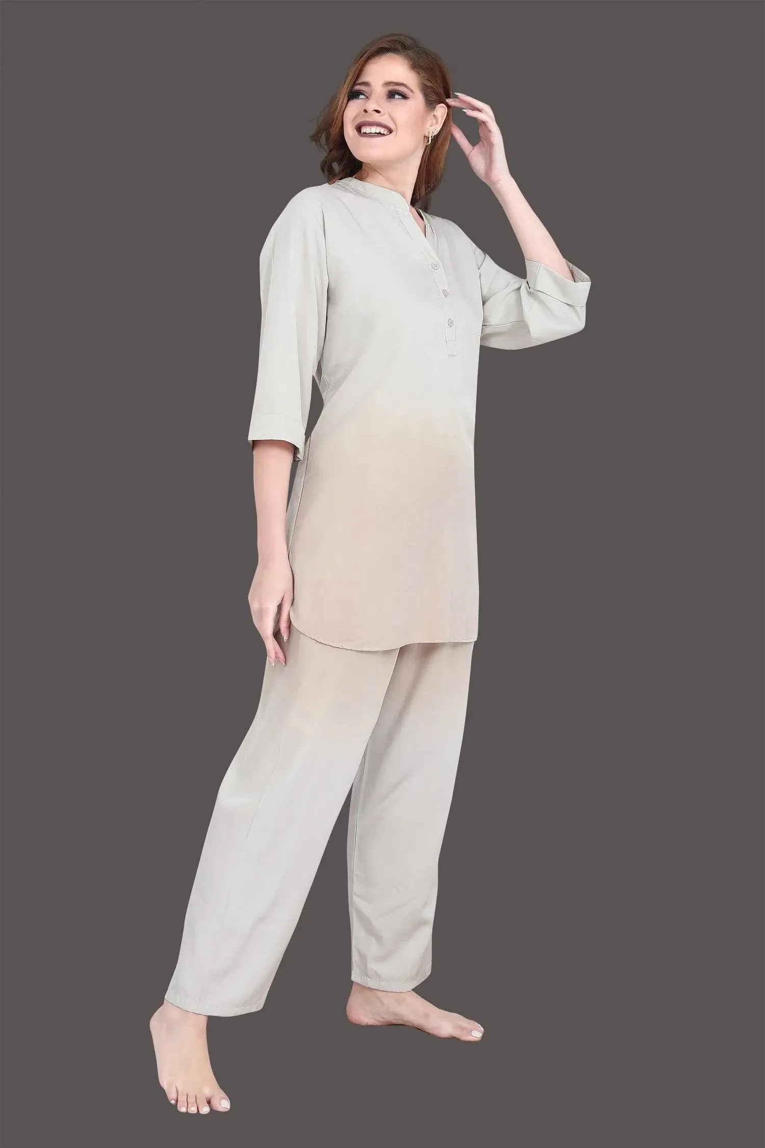 Velure Stunning Dual Shade Kurti Style Night Suit