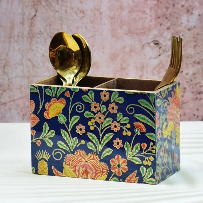 Vibrant Floral MDF Cutlery Holder