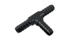 Vibrant Performance 1/4 in Hose Barb x 1/4 in Hose Barb x 1/4 in Hose Barb Adapter Tee - Black