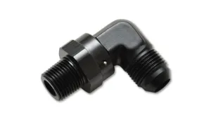 Vibrant Performance 90 Degree 6 AN Male to 1/2 in NPT Male Adapter - Swivel - Black