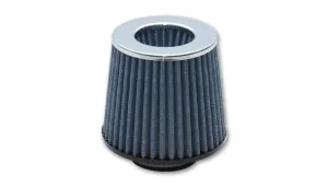 Vibrant Performance Clamp-On Open Conical Air Filter Element - 6.5 in Base - 5 in Top Diameter - 5 in Tall - 3 in Flange - Cotton - Blue - Universal