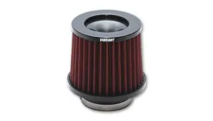 Vibrant Performance Classic Clamp-On Air Filter Element - Conical - 6.75 in Base - 5.25 in Top Diameter - 6 in Tall - 3 in Flange - Cotton - Red - Universal