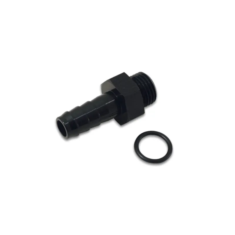 Vibrant Performance Straight 8 AN Male O-Ring to 1/2 in Hose Barb Adapter - Black