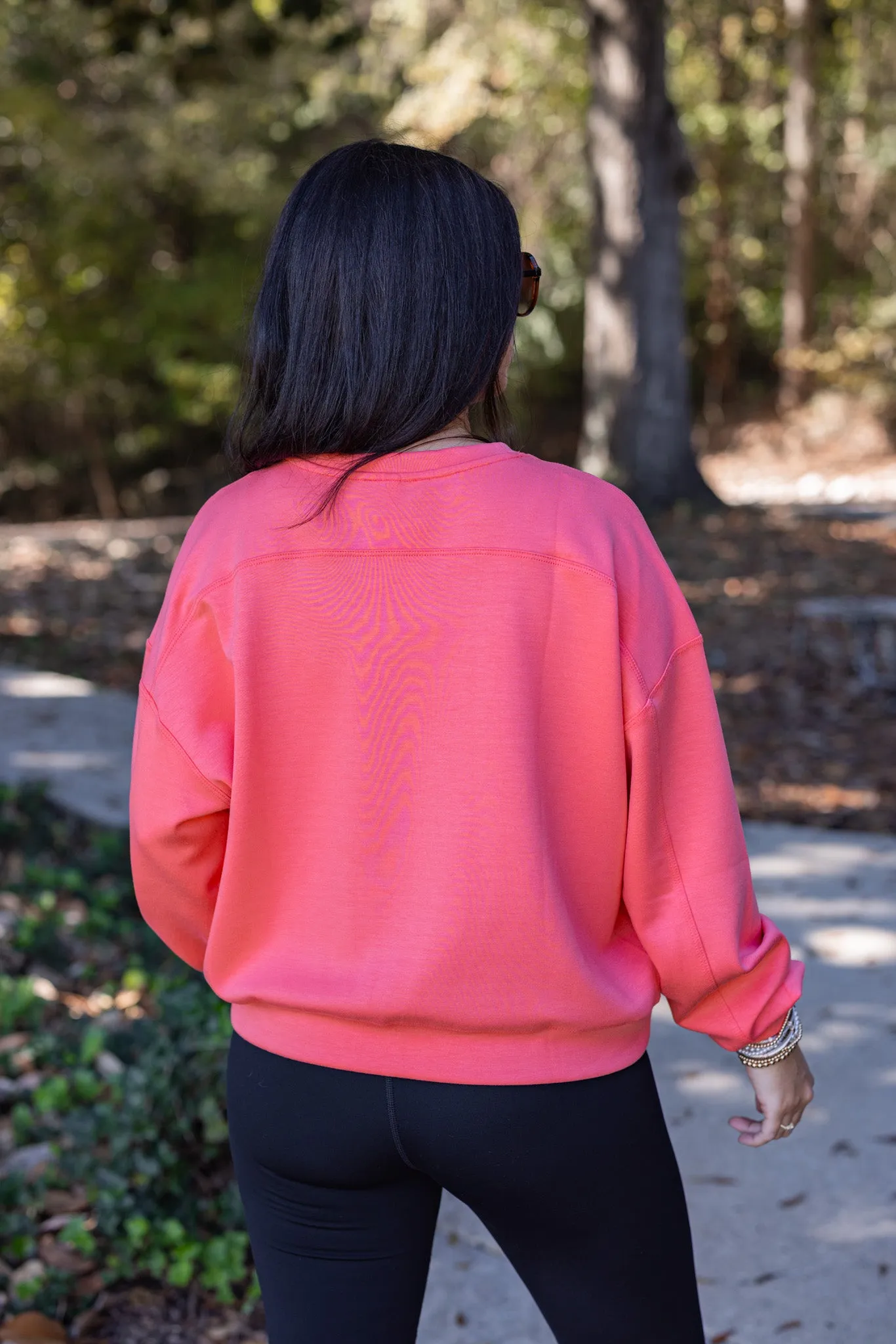 Vibrant Scuba Knit Coral Sweatshirt