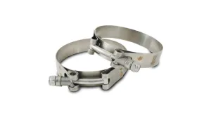 Vibrant Stainless Steel T-Bolt Clamps (Pack of 2) - For 5.00" Pipe - Clamp Range: 5.27"-5.51"  - 2799