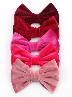 Vibrant Velvet Bow Clip 5"