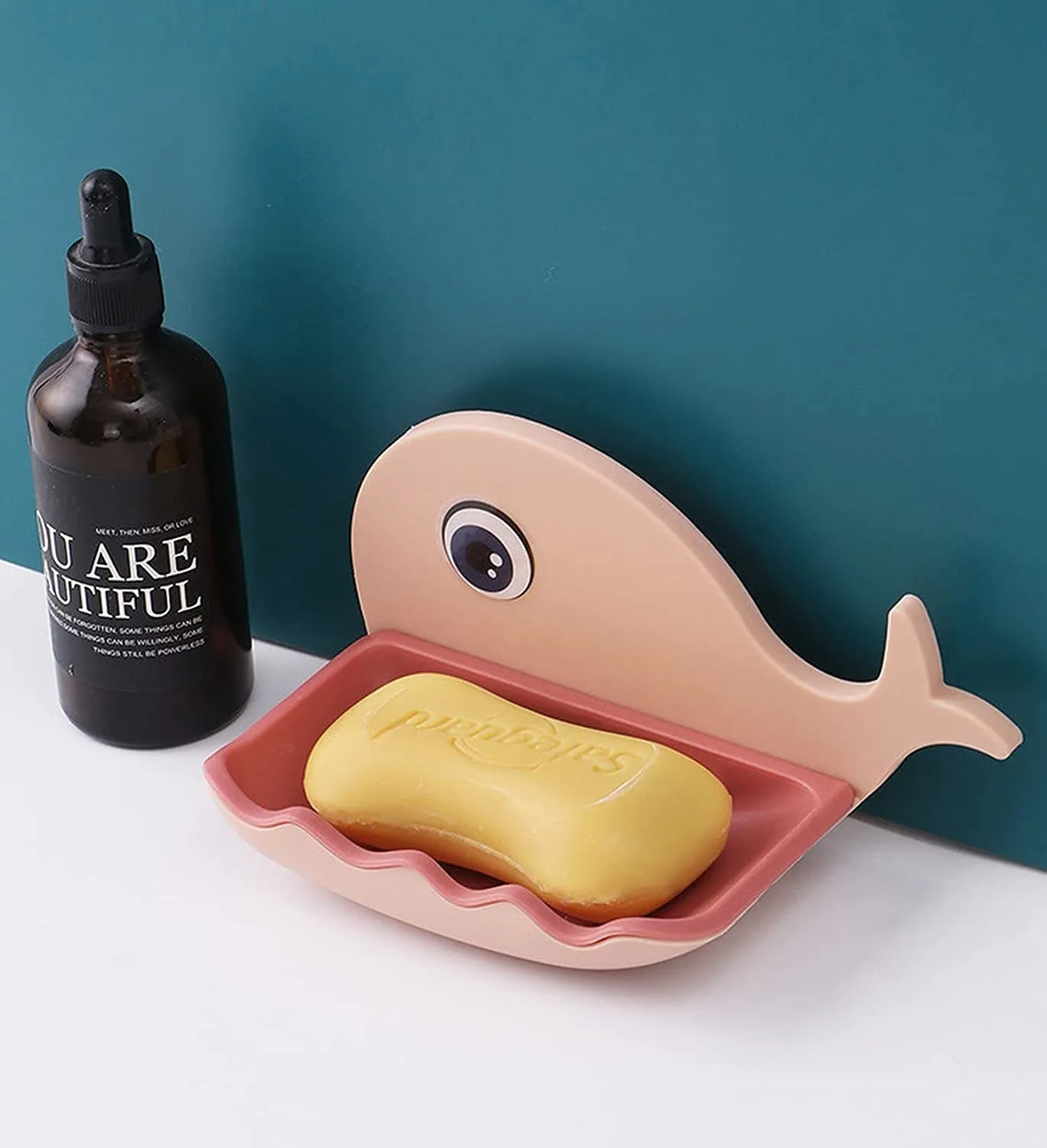 Wall Mounted Plastic Soap Dish Holder, Fish Design Multicolour