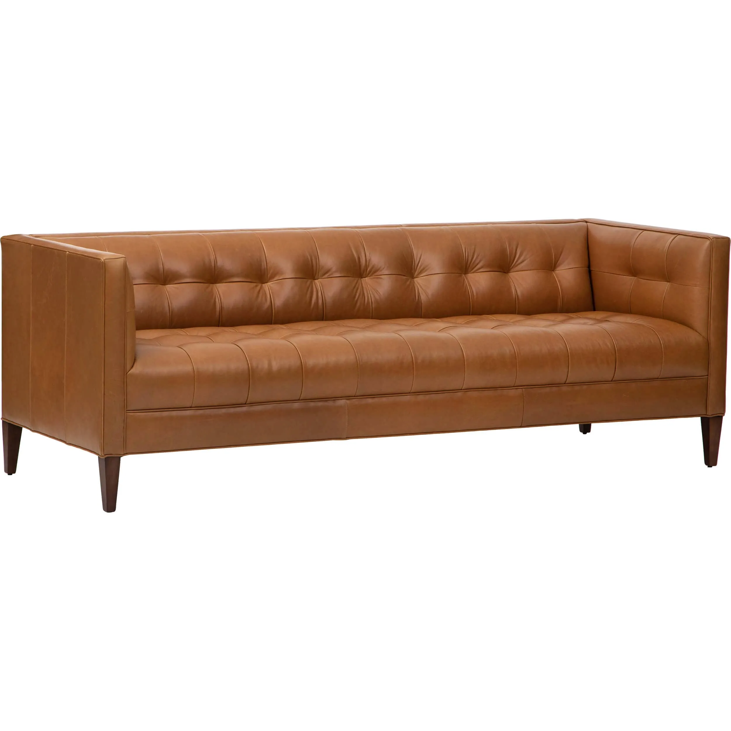 Wells Leather Sofa, Libby Camel