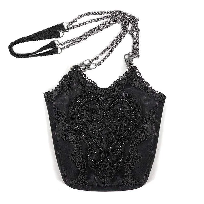 Women's Gothic Floral Bucket Bag