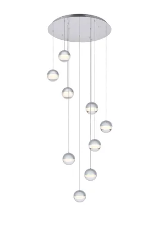 ZC121-3909D24C - Regency Lighting: Diego Collection LED 9-light chandelier 24in x 4in chrome finish