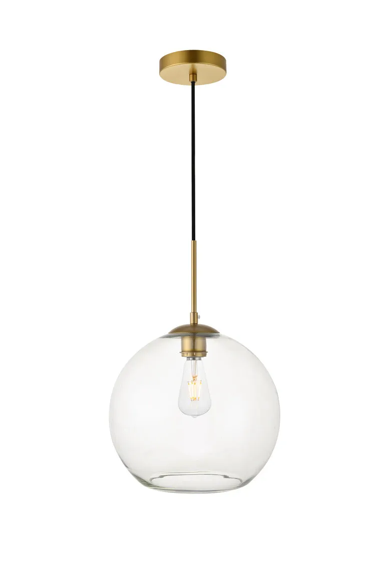 ZC121-LD2224BR - Living District: Baxter 1 Light Brass Pendant With Clear Glass