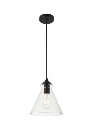 ZC121-LD2244BK - Living District: Destry 1 Light Black Pendant With Clear Glass