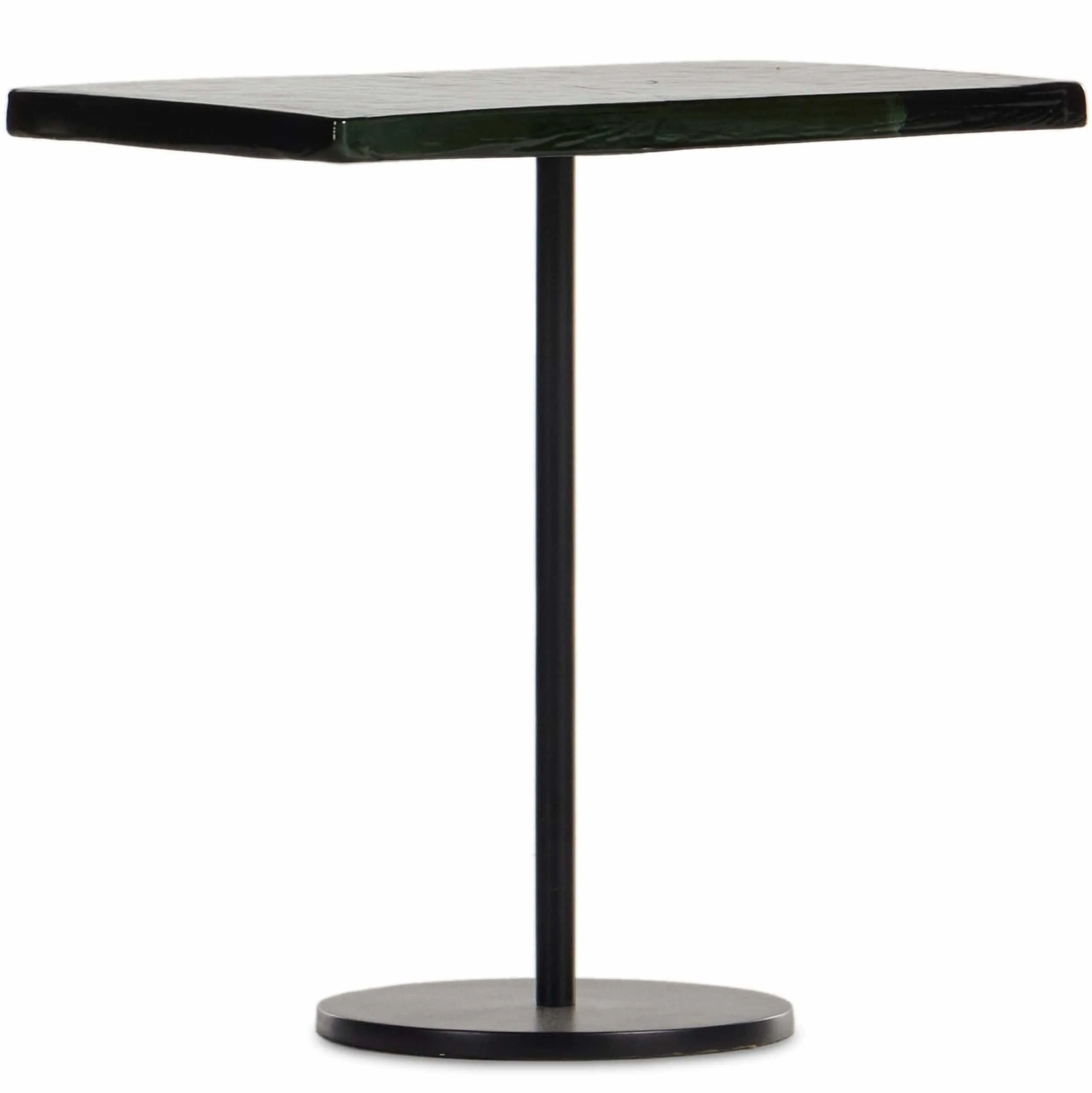 Zevon End Table, Moss Cast Glass