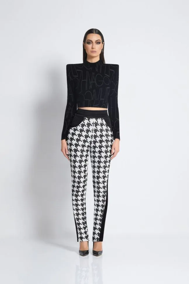 Zhivago Sparkling Houndstooth Sequin Trousers