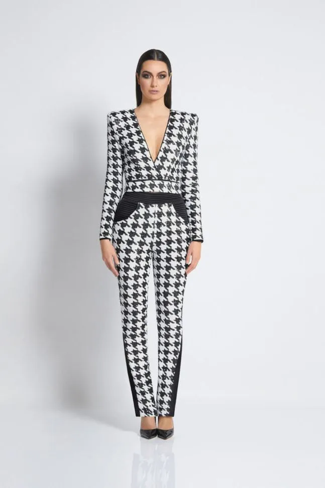 Zhivago Sparkling Houndstooth Sequin Trousers